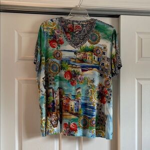 Johnny Was Floral Embroidered Top